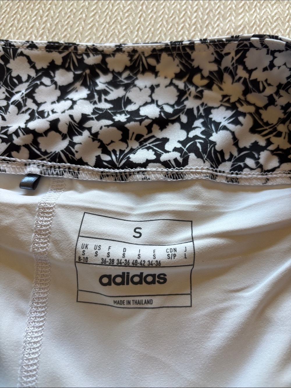 adidas Black & White Floral Full Mini Skort - Picture 2 of 5